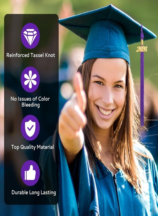 Nelisylux 2026 Tassel Graduation, Purple Graduation Tassel, Tassel Charms for Graduations Cap Decorations, Tassels Memorial Grad Cords for Class of 2026 College High School Graduate Hat Ceremonies Accessories - Image 3